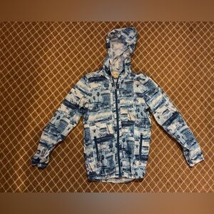 Chip & Pepper Blue Malibu Surf Patterned Raincoat